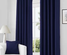 Image of Blackout Curtains Eyelet Ring Top Or Pencil Pleat Thermal Ready made 2 Tie Backs