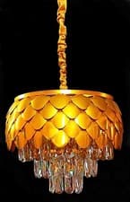 Image of Pineapple Shape 3 Tier-K9 Grade Glass Crystal Chandelier