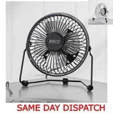 Image of Portable Desktop Cooling Desk Laptop USB Fan Super Silent 4" Pifco USB Mini Fan