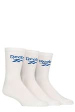 Image of Reebok Socks Mens & Womens -'Foundation' Cotton Crew with Cushioned Sole 3 Pairs