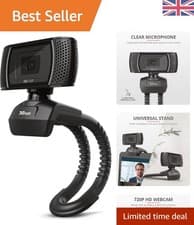 Image of Trino 720p Webcam with Photo Button & Universal Stand - Video Calling Essential