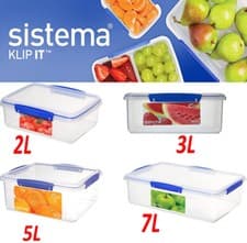 Image of Sistema KLIP IT Rectangle Food Storage Container With Airtight Clips 2L,3L,5L,7L