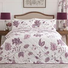 Image of Dreams & Drapes Design - Samira - Quilted Bedspread - 200cm X 230cm in Plum