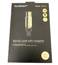 Image of Sandstrom AV Gold Series Aerial Lead with Adapter S2AER315 2M Fast Delivery UK