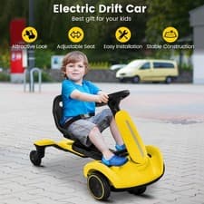 Image of 6V Electric Kids Go Kart Adjustable Seat Outdoor Ride On Drift Car Yellow