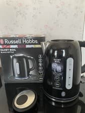 Image of Russell Hobbs Quiet Boil black kettle (damaged lid)