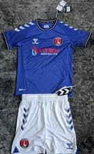 Image of Charlton Athletic 2020/21 Blue Third Kit Shirt - Size youth 12 years & Shorts XL