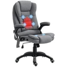 Image of Vinsetto Office Chair with Heating Massage Points, Relaxing Reclining, Grey