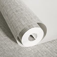 Image of 6X Grey Plain Textured Wallpaper Thick Embossed Woven Linen Effect Wall Paper