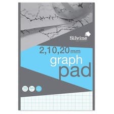 Image of Silvine A4 Professional Graph Pad 90gsm 2,10,20mm 50 Sheets Data Pad A4GP21020
