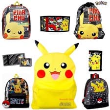 Image of Official Pokemon Backpack Pikachu Ready For Battle Kids Boys Girls School Bags