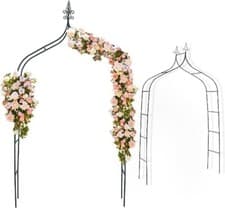 Image of Strong Metal Heavy Duty Garden Arch Decorative Rose Climbing Plants Archway Path