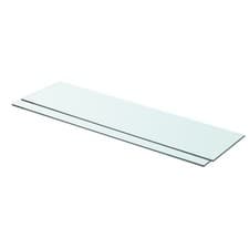 Image of 1/2x Shelves Panel Glass Clear Sheet Shelf Panel Ledge Multi Sizes vidaXL