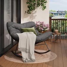 Image of Grand Patio Outdoor Rocking Chair Lounge Chair with Cushion Garden Rocking Chair