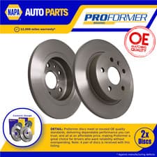 Image of 2x Brake Discs Pair Solid fits VAUXHALL MOKKA J13 1.7D Rear 2012 on 268mm Set