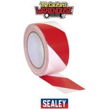 Image of Sealey HWTRW Hazard Warning Tape 50mm x 33m - Red/White