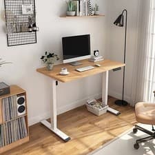 Image of Flexispot Electric Standing Desk 120x60cm Height Adjustable White Marple New