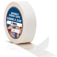 Image of Wide Double Sided Tape 50mm x 33m Clear Strong Adhesive Mounting DIY Craft Tape