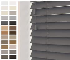 Image of NewEdgeBlinds Real Wood String Venetian Blinds Smooth Slats 50mm Made To Measure
