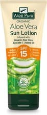 Image of Aloe Pura Sun Cream Lotion SPF 15, Soothing Aloe Vera, Medium Protection UVA