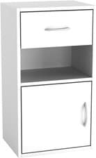 Image of URBNLIVING 1 Door 1 Drawer Wooden Bedside Cabinet Nightstand Side Table