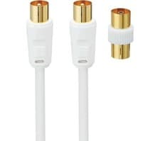 Image of Logik L2AERA15 Male Aerial Cable & Adapter 2m – Gold Plated