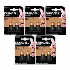 Image of 10x Duracell CR123 3V Lithium Photo Battery CR123A CR17345 Expiry 03/34