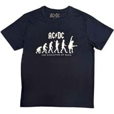 Image of AC/DC 'Evolution Of Rock' Navy Blue  T shirt - NEW