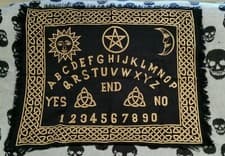 Image of Ouija Board altar cloth measures  24" x 30" Occult divination Wiccan 100% cotton