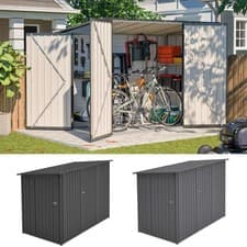Image of BIRCHTREE 4 x 8FT Bike Shed Metal Garden Shed Lockable Motorbike Bicycle Storage