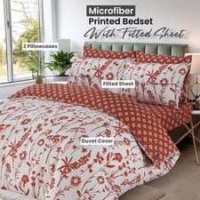 Image of 4 Piece Complete Bedding Set Duvet Cover Set With Fitted Bed Sheet & Pillowcases