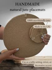 Image of Set Of 4 Jute Placemats + 4 Jute Coasters Handmade