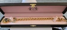 Image of Juicy Couture Rhinestone Heart Horseshoe Charm Bracelet Boxed
