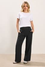 Image of PixieGirl Petite Women's Button Tab Detail Wide Leg Trousers