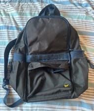 Image of Lyle & Scott Black/Blue Laptop Backpack Rucksack with Logo – Work School Bag
