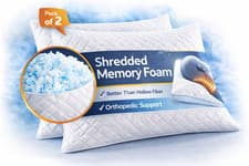 Image of Shredded Memory Foam Pillows 2 Pack Orthopedic Neck Support Cooling Bed Pair UK