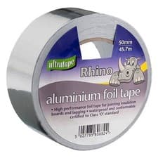 Image of Ultratape Rhino Aluminium Silver Grey Foil Tape-50mm X 45.7m