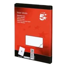 Image of 5 Star Multipurpose Labels Laser Copier and Inkjet 199.6x289.1mm (Pack of 100)