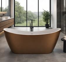 Image of Girona Matt Copper 1600mm Curved Free Standing Bath