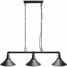 Image of Industrial Ceiling Pendant Light 3 Heads Metal Cone Shade E27 Retro Hanging Lamp