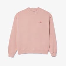 Image of Men's Lacoste Loose Fit Natural Dye Sweatshirt in Pink