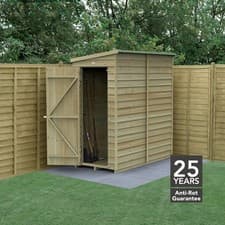 Image of Forest 4Life 6x3 Pent Shed Single Door No Window Garden Storage Free Delivery
