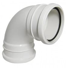 Image of FLOPLAST 110mm Ring Seal Soil 92.5 Degree Double Socket Bend - White