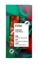 Image of MILK CHOCOLATE WITH WHOLE ORGANIC HAZELNUTS 100 g - VIVANI
