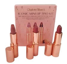 Image of Charlotte Tilbury's Lipstick Gift Set ICONIC MINI LIP TRIO KIT 3 x 1.5g New Box