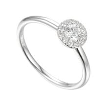 Image of 18ct White Gold Diamond Cluster Ring - 0.33ct