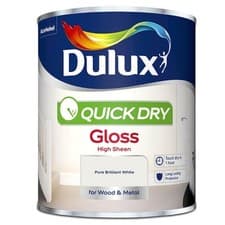 Image of Dulux Quick Dry Gloss High Sheen For Wood & Metal Pure Brilliant White 2.5L