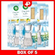 Image of Air Wick Air Freshener Essential Oils Reed Diffuser Crisp Linen 42ml Pack of 5
