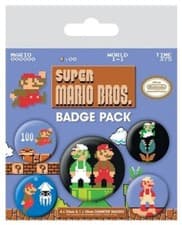 Image of BN OFFICIAL LICENSED SUPER MARIO BROS LUIGI BROTHERS 5 BADGE PACK
