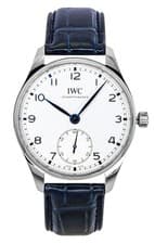 Image of IWC Portugieser Leather Strap Silver Dial Automatic IW358304 Men's Watch